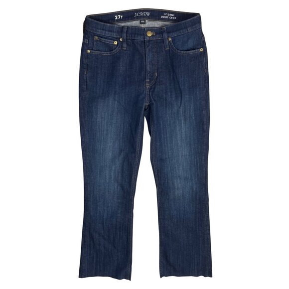 J. Crew Women's 9" Demi Boot Crop Jeans Dark Wash 27T Tall Stretch - Picture 1 of 7